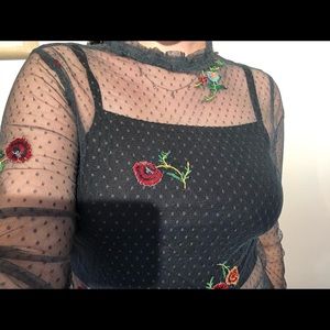 Lace cover up turtle neck